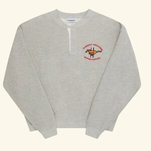 Cherry LA Horse Power Henley Crewneck